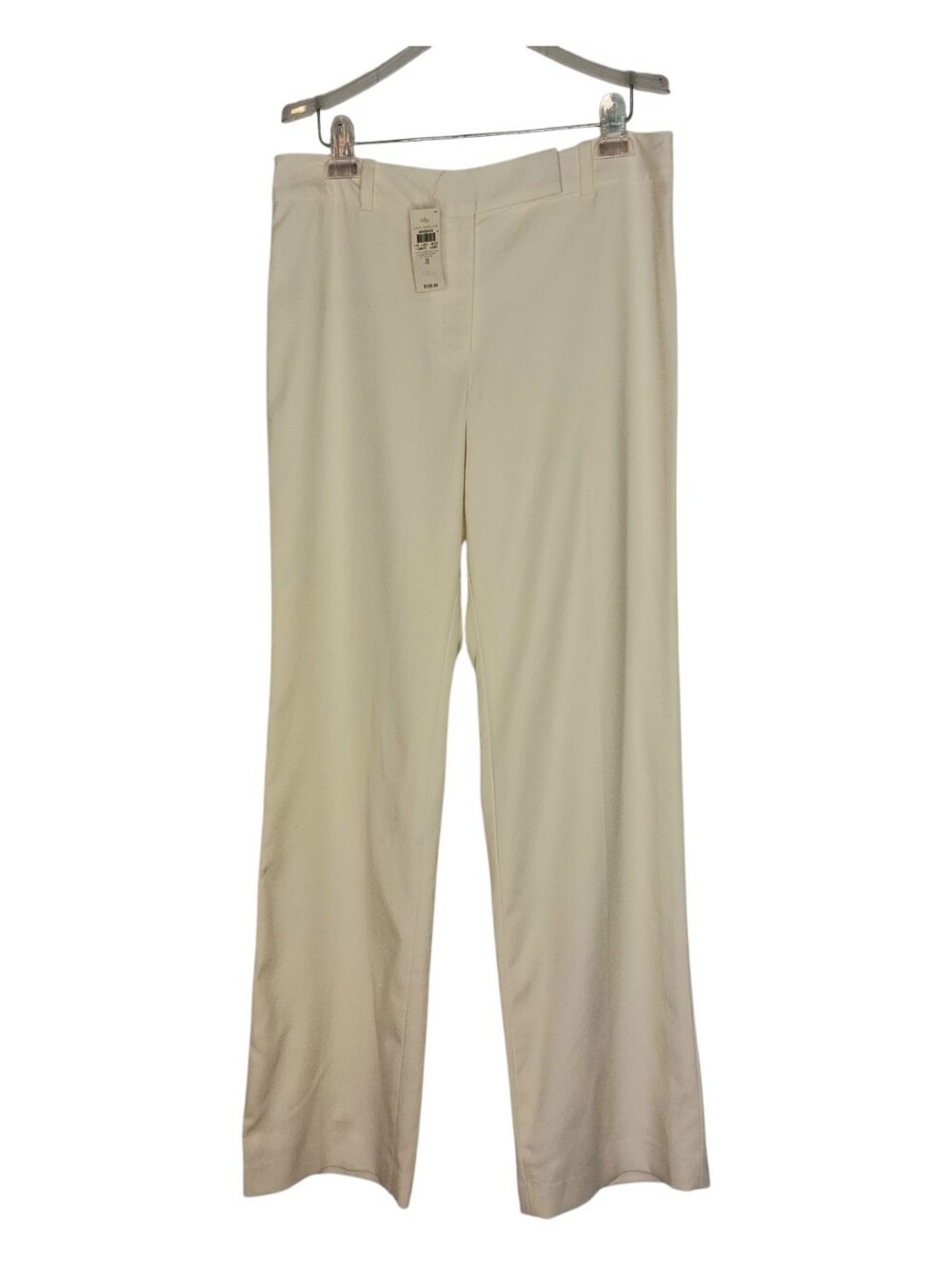 NEW w/tag Ann Taylor Flat Front Ivory Cream Vanilla Pants Sz 8 NWT Minimalist